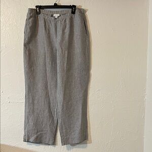 J. Jill Gray Wide-Leg Linen Blend Pants